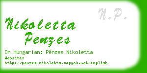 nikoletta penzes business card